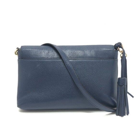 Tory Burch Logo fringe Shoulder Bag Leather blue/SilverHardware - Picture 2 of 13